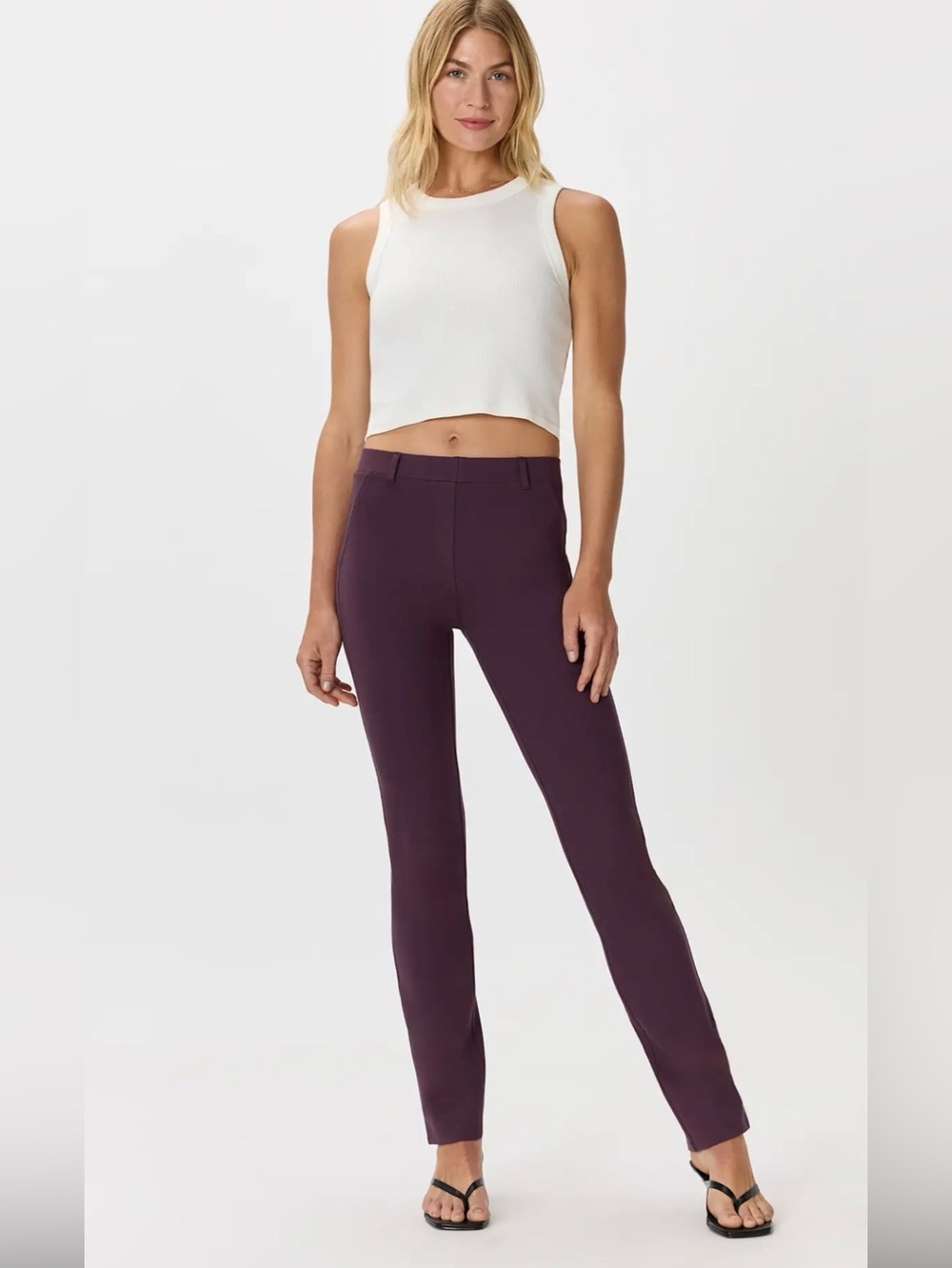 Quince Fall Plum Ultra Stretch Minimalist Casual Legging Pant Pull On
Size LG - Picture 1 of 14
